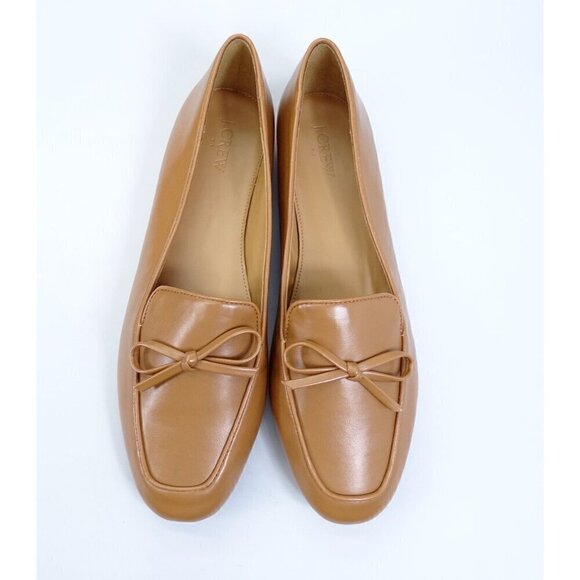 J. Crew Bow Tan Loafers Size 12 BJ247 Classic Style Office Academia Classic NWOT - Picture 2 of 7